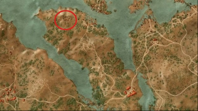 First enhancement for the boots can be found in the ruins to the north-west of the Inn at the Crossroads, near the brink of the island - The Witcher 3 Wild Hunt: Enhanced Griffin School Gear - Griffin School Gear - The Witcher 3 Wild Hunt Guide