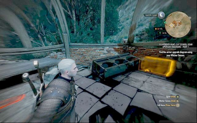 Diagram inside the ruins. - The Witcher 3 Wild Hunt: Enhanced Cat School Gear - Cat School Gear - The Witcher 3 Wild Hunt Guide