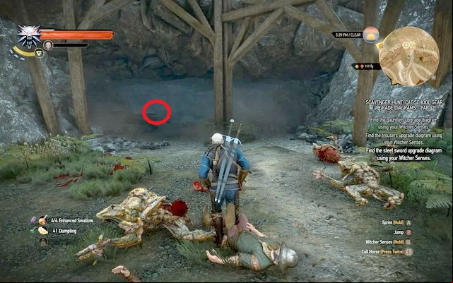 By the entrance you will encounter some peasants and hostile aghuls - The Witcher 3 Wild Hunt: Enhanced Cat School Gear - Cat School Gear - The Witcher 3 Wild Hunt Guide