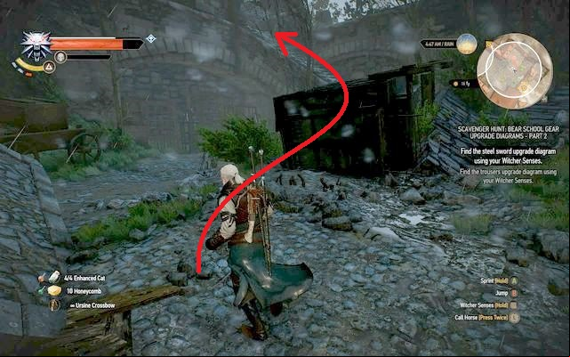 Go upstairs to get the chest - The Witcher 3 Wild Hunt: Enhanced Bear School Gear - Bear School Gear - The Witcher 3 Wild Hunt Guide
