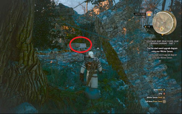 Chest in the northern-east corner of the ruins - The Witcher 3 Wild Hunt: Superior Bear School Gear - Bear School Gear - The Witcher 3 Wild Hunt Guide