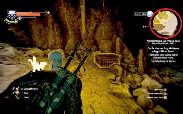 Chest in the grotto, keep an eye on the mini-map - The Witcher 3 Wild Hunt: Enhanced Wolf School Gear - Wolf School Gear (DLC) - The Witcher 3 Wild Hunt Guide
