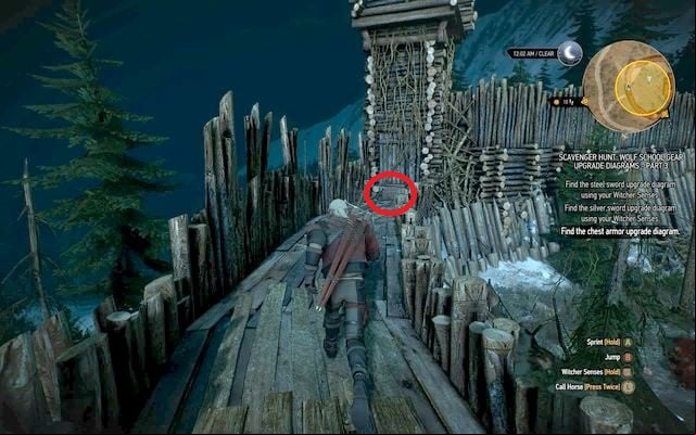 You will have to climb on a wall of the town - The Witcher 3 Wild Hunt: Superior Wolf School Gear - Wolf School Gear (DLC) - The Witcher 3 Wild Hunt Guide