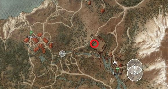 Above the Boxholm, ruins of a small castle are located - The Witcher 3 Wild Hunt: Mastercrafted Wolf School Gear - Wolf School Gear (DLC) - The Witcher 3 Wild Hunt Guide