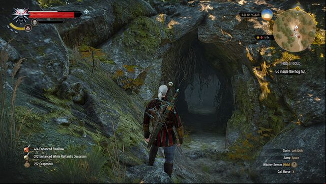 Entrance to the cave - The Witcher 3 Wild Hunt: Fools Gold - walkthrough - Free DLC - The Witcher 3 Wild Hunt Guide