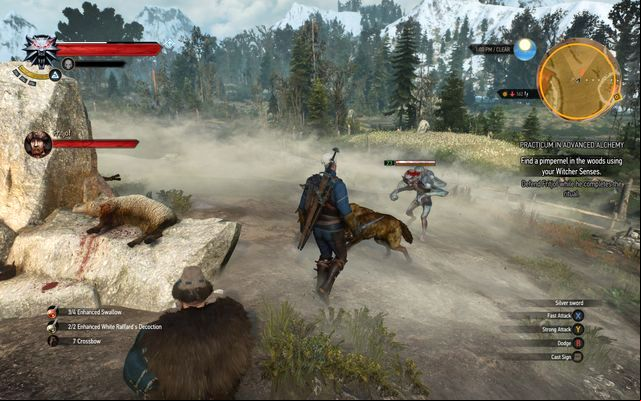 Repel muckixers attacks during the ritual - The Witcher 3 Wild Hunt: Practicum in Advanced Alchemy - walkthrough - Kaer Trolde - The Witcher 3 Wild Hunt Guide