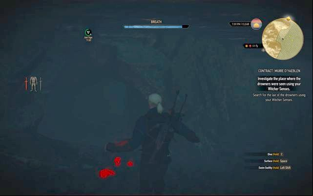 Underwater tunnel that leads to the cave - The Witcher 3 Wild Hunt: Witcher contracts in Kaer Trolde - list, walkthrough - Kaer Trolde - The Witcher 3 Wild Hunt Guide