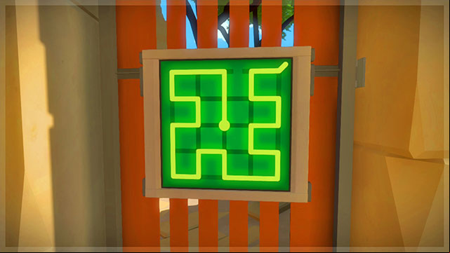 Solving this puzzle requires connecting the starting and the finishing point in the way that you mark all fields with black dots, along the way - Collectibles | The fort in The Witness - The fort - The Witness Game Guide & Walkthrough