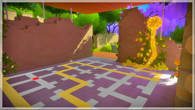 Because of an error, the puzzle turned yellow - Collectibles | The fort in The Witness - The fort - The Witness Game Guide & Walkthrough