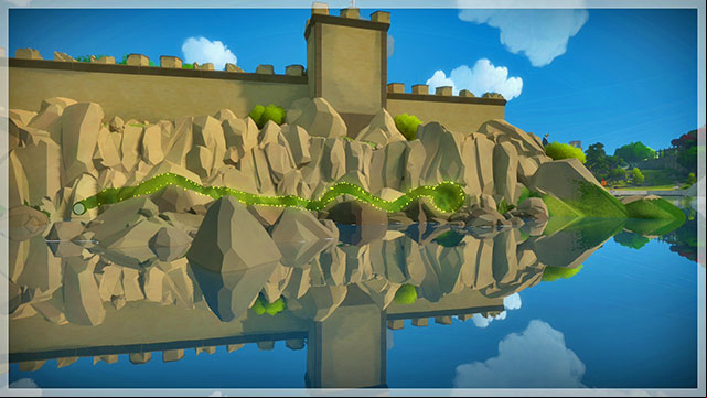 The last puzzle in this set requires you to travel along the same route - Collectibles | The fort in The Witness - The fort - The Witness Game Guide & Walkthrough