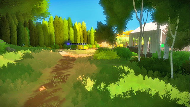 Ahead, there are two sets of s - one in front of the door on the left and the other in the building on the right - Walkthrough | The fort surroundings in The Witness - The fort surroundings - The Witness Game Guide & Walkthrough