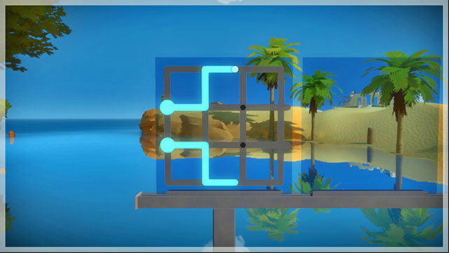 You will reach the first set of double puzzles - Walkthrough | Rock in The Witness - Rock - The Witness Game Guide & Walkthrough