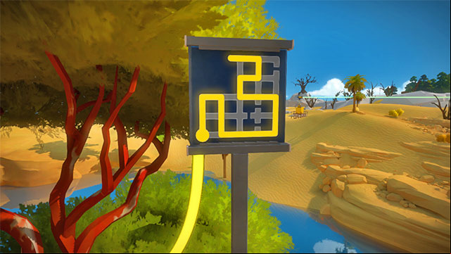 The laser, the first puzzle on the right - Puzzle solutions | Rock in The Witness - Rock - The Witness Game Guide & Walkthrough