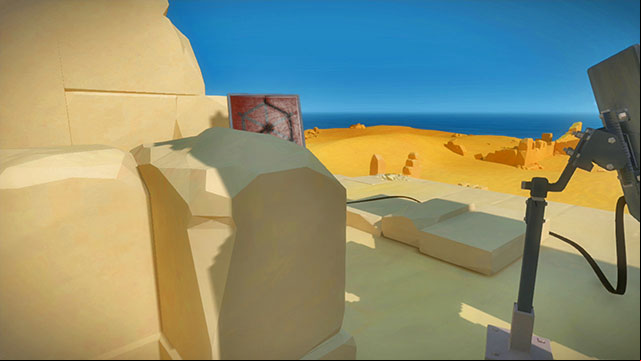 In the Temple of Sun , there are several sets of puzzles, connected with a cable (similarly to previous locations) - Walkthrough | Temple of the Sun in The Witness - Temple of the Sun - The Witness Game Guide & Walkthrough