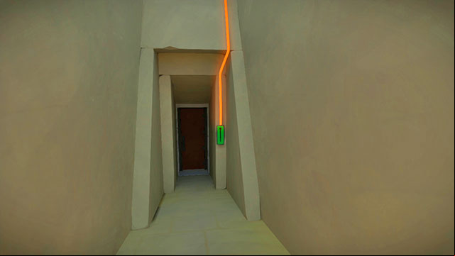 After solving all the puzzles, go downstairs and open the door - Walkthrough | Temple of the Sun in The Witness - Temple of the Sun - The Witness Game Guide & Walkthrough