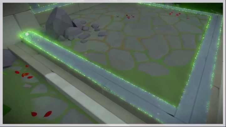 The solution to the sixth and final riddle related to using the building - Collectibles | Shrine in The Witness - Monastery - The Witness Game Guide & Walkthrough