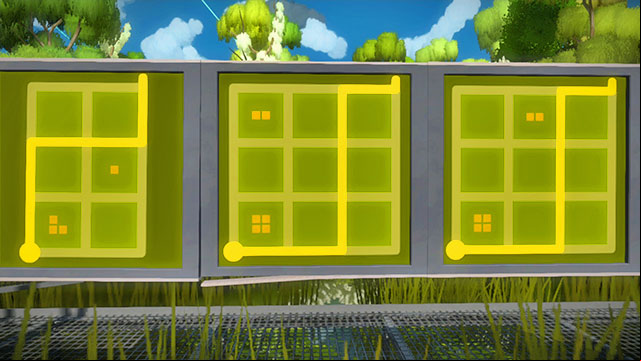 Training s, second set, the next three - Puzzle solutions | Swamp in The Witness - Swamp - The Witness Game Guide & Walkthrough