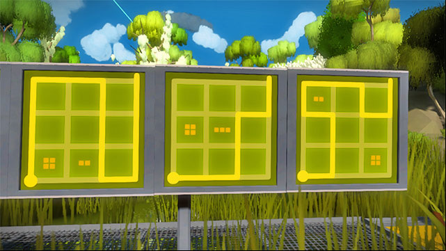 Training s, second set, the last three - Puzzle solutions | Swamp in The Witness - Swamp - The Witness Game Guide & Walkthrough