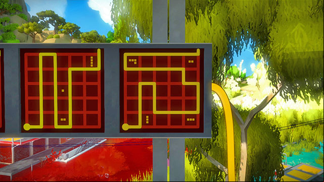 Puzzles on the top platform, the next two - Puzzle solutions | Swamp in The Witness - Swamp - The Witness Game Guide & Walkthrough