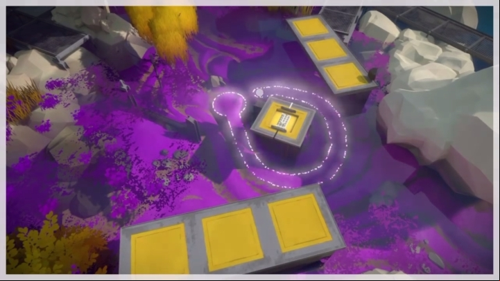 In order to solve the first riddle with the platforms, you must position the platforms in the way shown above - Collectibles | Swamp in The Witness - Swamp - The Witness Game Guide & Walkthrough
