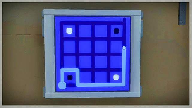 To open the door, you have to separate black squares from the white ones - Walkthrough | Greenhouse in The Witness - Greenhouse - The Witness Game Guide & Walkthrough
