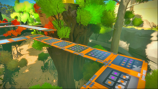 After you open the shortcut, change directions of both forks, so that the bridge directs itself twice to the left - Walkthrough | Tree house in The Witness - Tree house - The Witness Game Guide & Walkthrough
