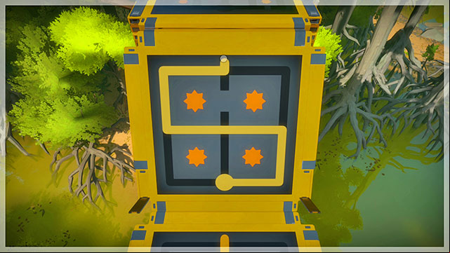 First bridge, fourth puzzle - Puzzle solutions - gray and yellow | Tree house in The Witness - Tree house - The Witness Game Guide & Walkthrough