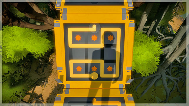 First bridge, eighth puzzle - Puzzle solutions - gray and yellow | Tree house in The Witness - Tree house - The Witness Game Guide & Walkthrough