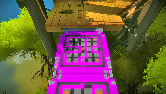 Second bridge, fifth puzzle - Puzzle solutions - violet | Tree house in The Witness - Tree house - The Witness Game Guide & Walkthrough
