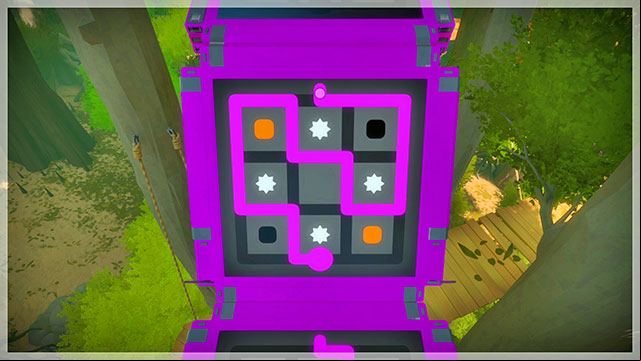Third bridge, fourth puzzle - Puzzle solutions - violet | Tree house in The Witness - Tree house - The Witness Game Guide & Walkthrough