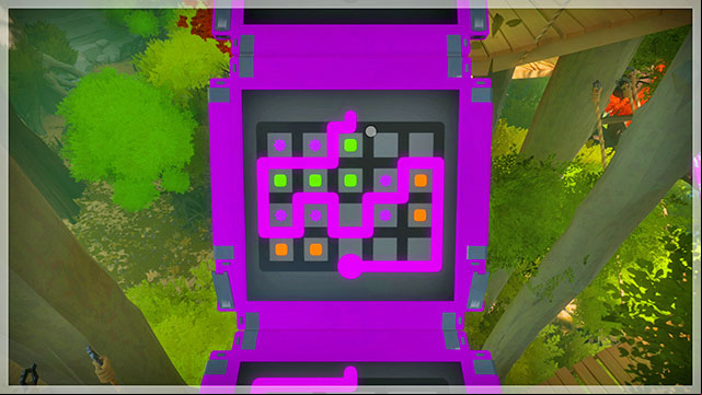 Third bridge, sixth puzzle - Puzzle solutions - violet | Tree house in The Witness - Tree house - The Witness Game Guide & Walkthrough