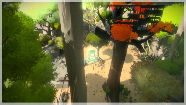 The second environmental riddle can be also completed from the ground floor - Collectibles | Tree house in The Witness - Tree house - The Witness Game Guide & Walkthrough