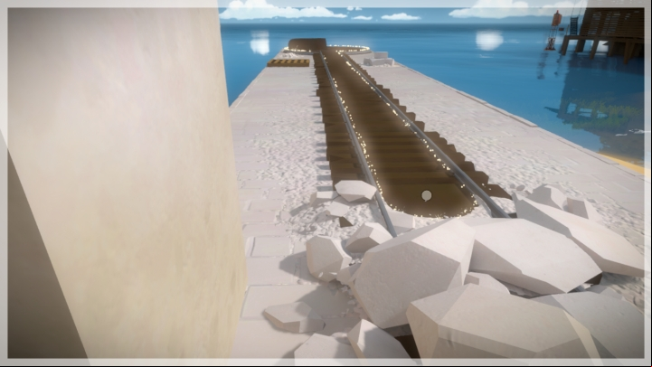 In order to solve the fourth one you must stand at the top and activate the elevator mechanism so that it goes down - Collectibles | Quarry in The Witness - Quarry - The Witness Game Guide & Walkthrough