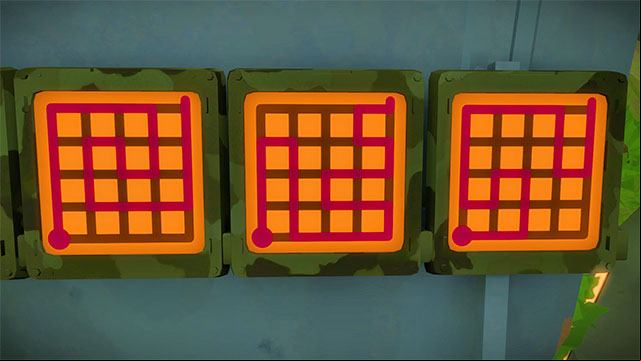 Jungle, second set of puzzles, the next three - Puzzle solutions | Jungle in The Witness - Jungle - The Witness Game Guide & Walkthrough