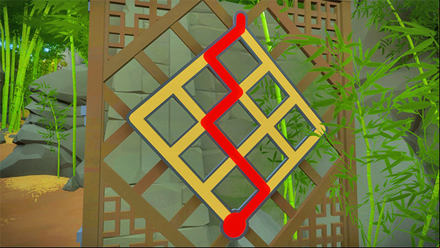 Jungle, back entrance into Monastery - Puzzle solutions | Jungle in The Witness - Jungle - The Witness Game Guide & Walkthrough
