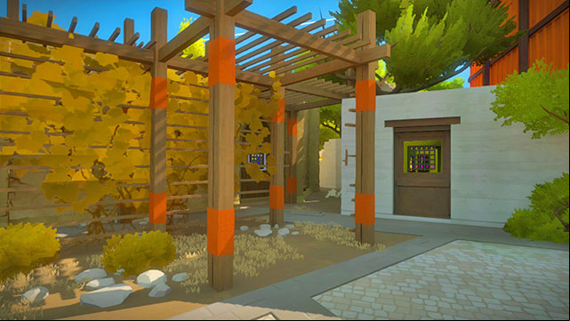 Climb down and go to the building with container on the roof - Walkthrough | The Town in The Witness - The Town - The Witness Game Guide & Walkthrough