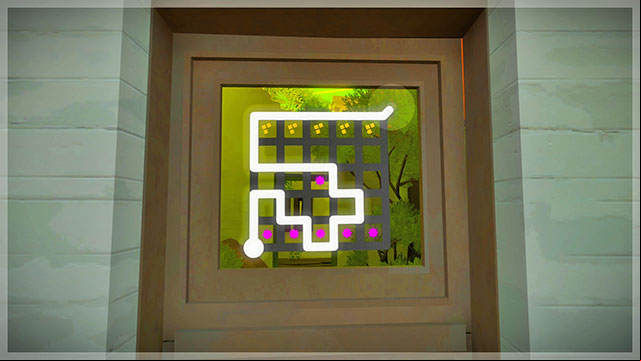 Puzzle on the yellow door - Puzzle solutions | The Town in The Witness - The Town - The Witness Game Guide & Walkthrough