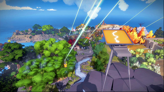 While on the top, activate the - Walkthrough | Mountain in The Witness - Mountain - The Witness Game Guide & Walkthrough