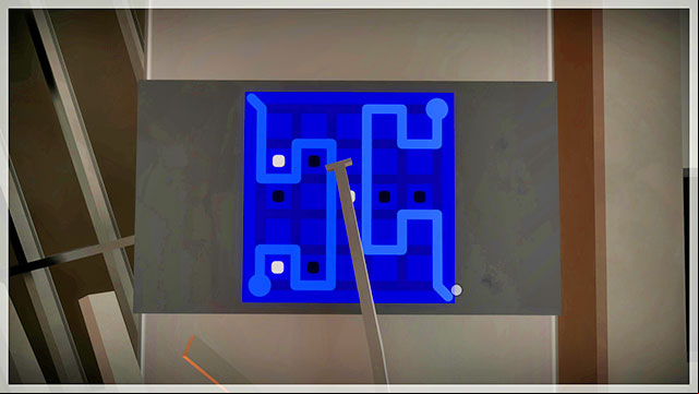 Room on the left, first puzzle - Puzzle solutions 1 | Mountain in The Witness - Mountain - The Witness Game Guide & Walkthrough