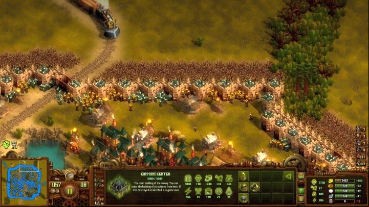 Double-layer wall, a little bit of Stake Traps and Wasps will stop enemy attacks without any problems. - The Oasis | They Are Billions campaign walkthrough - The New Empire campaign - They Are Billions Guide