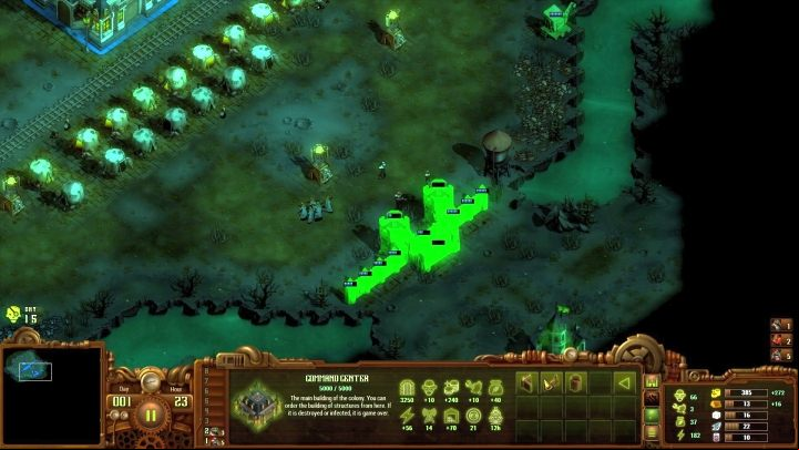 It is necessary to build a wall on the narrow age - it will prevent the enemies from getting to the rest of the colony. - The Noxious Swamp mission | They Are Billions campaign walkthrough - The New Empire campaign - They Are Billions Guide