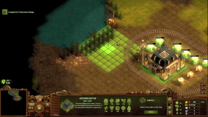 Start expanding your base in the usual way. This is the first time where you are able to build a Quarry without expanding your bases territory. - Mission 11 - Cape Storm | They Are Billions campaign walkthrough - The New Empire campaign - They Are Billions Guide