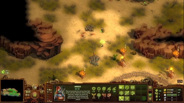 When you create a few extra units, start clearing the map of large groups of enemies. - Mission 07 - The Coast of Bones | They Are Billions campaign walkthrough - The New Empire campaign - They Are Billions Guide