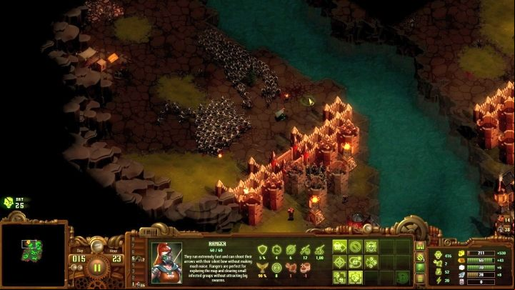 Defending against the first horde is the most difficult task in this mission. - Mission 08 - The Narrow | They Are Billions campaign walkthrough - The New Empire campaign - They Are Billions Guide
