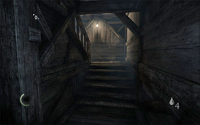 To get to the second part of the ship, you have to reach the staircase (shown on the screen above) which is in the southern-west part of the second level - Go through the Treadwheel Deck - description - Chapter 8: The Dawns Light - Thief - Game Guide and Walkthrough