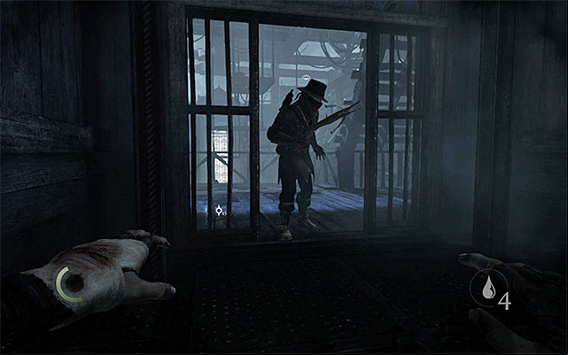 Hide in the elevators corner to not rise an alarm - Go through the Stowage Deck - description - Chapter 8: The Dawns Light - Thief - Game Guide and Walkthrough