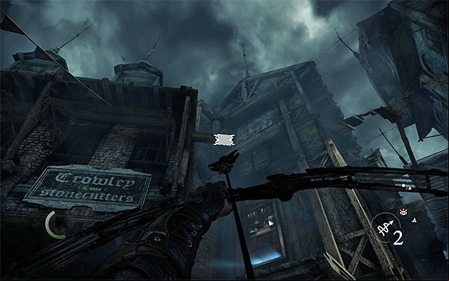 Turn left now and use the Rope Arrow on the interactive catch shown in the above screenshot - Taking a Fence - Jobs - Basso - Thief - Game Guide and Walkthrough