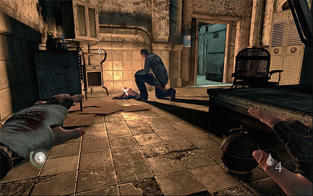 The last patient is kneeling at the fire - Descend to the bottom level in the asylum - Chapter 5: The Forsaken - Thief - Game Guide and Walkthrough