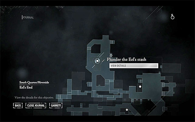 Your destination has been shown in the above screenshot - it is located in the Northern part of the South Quarter, in South Quarter / Riverside - Glimmer Lane close to the age to the Stonemarket district - Poor Protection - Jobs - Basso - Thief - Game Guide and Walkthrough