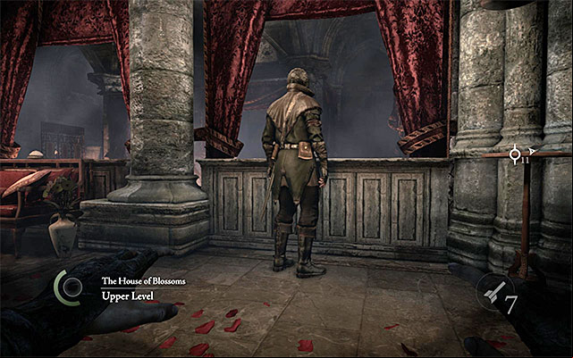 The guard stops at the door and at the balustrade, in turns - Explore the brothels second floor - Chapter 3: Dirty Secrets - Thief - Game Guide and Walkthrough